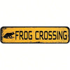 Frog Crossing Antique Metal Sign - Optimistic Yellow And Black Wall Decoration For Home, Garden Or Farm - 4x 16inch , Avoid Frog Design, Frog Garden Decoration LC